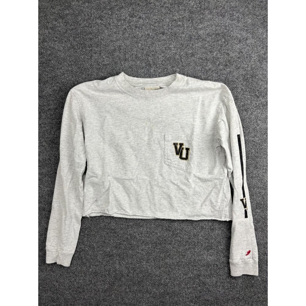 Vanderbilt Commodores Shirt Womens Small Gray NCAA‎ Football League Crop Tee